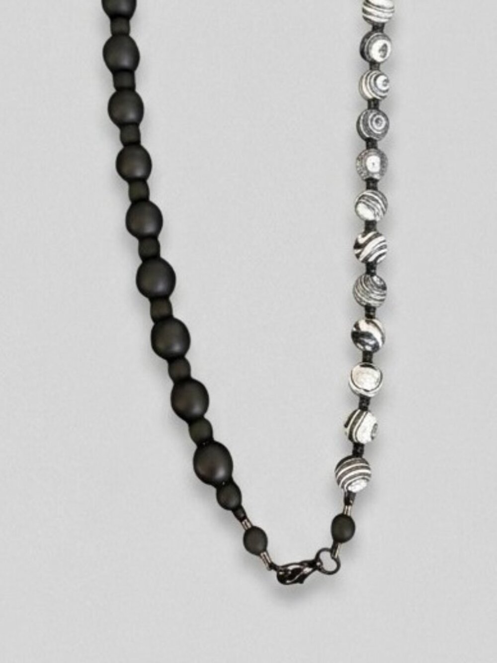 Black Malachite and Agate Necklace - Picture 4 of 5